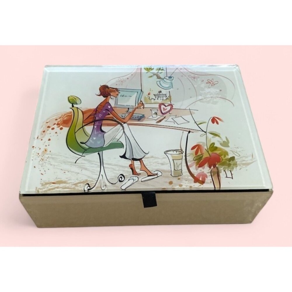 Jewelry Box Beveled Glass Contemporary Art On Top